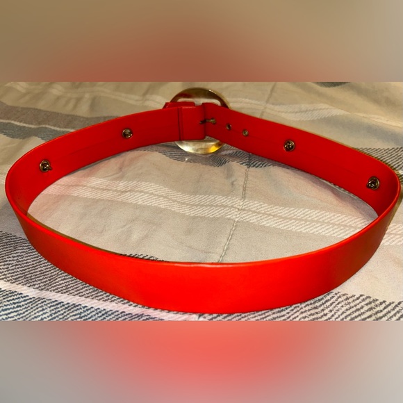 Vintage 60s Fred Rothschild Electric Orange Belt w/ Gold Chains - Picture 5 of 7